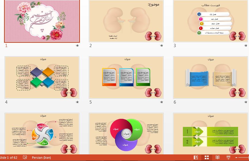 زیباترین قالب پاورپوینت حرفه ای کلیه